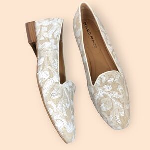 Donald Pliner NEW Reena Sequin Embellished Loafer Flat Natural Designer Women 8M